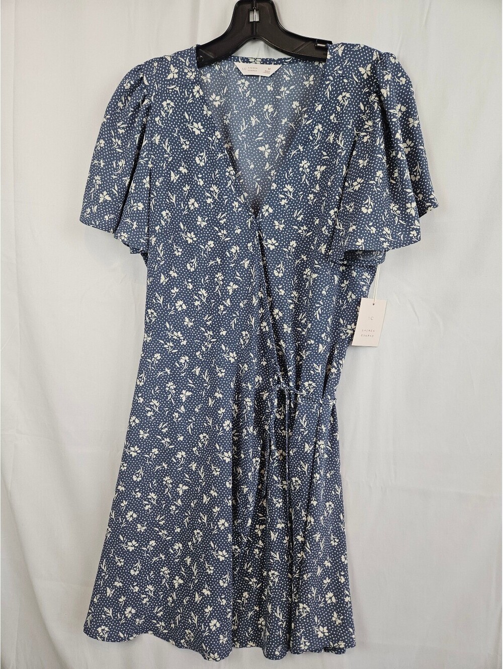 Lauren Conrad Medium Blue Floral Wrap Dress